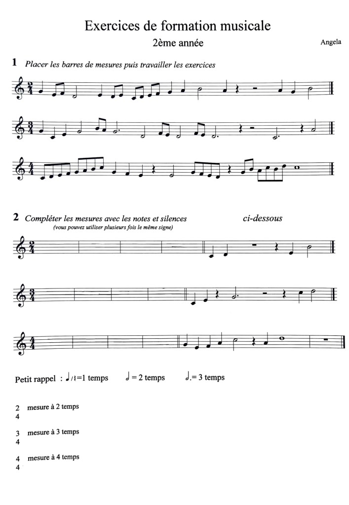 Exercices fm 2ème année